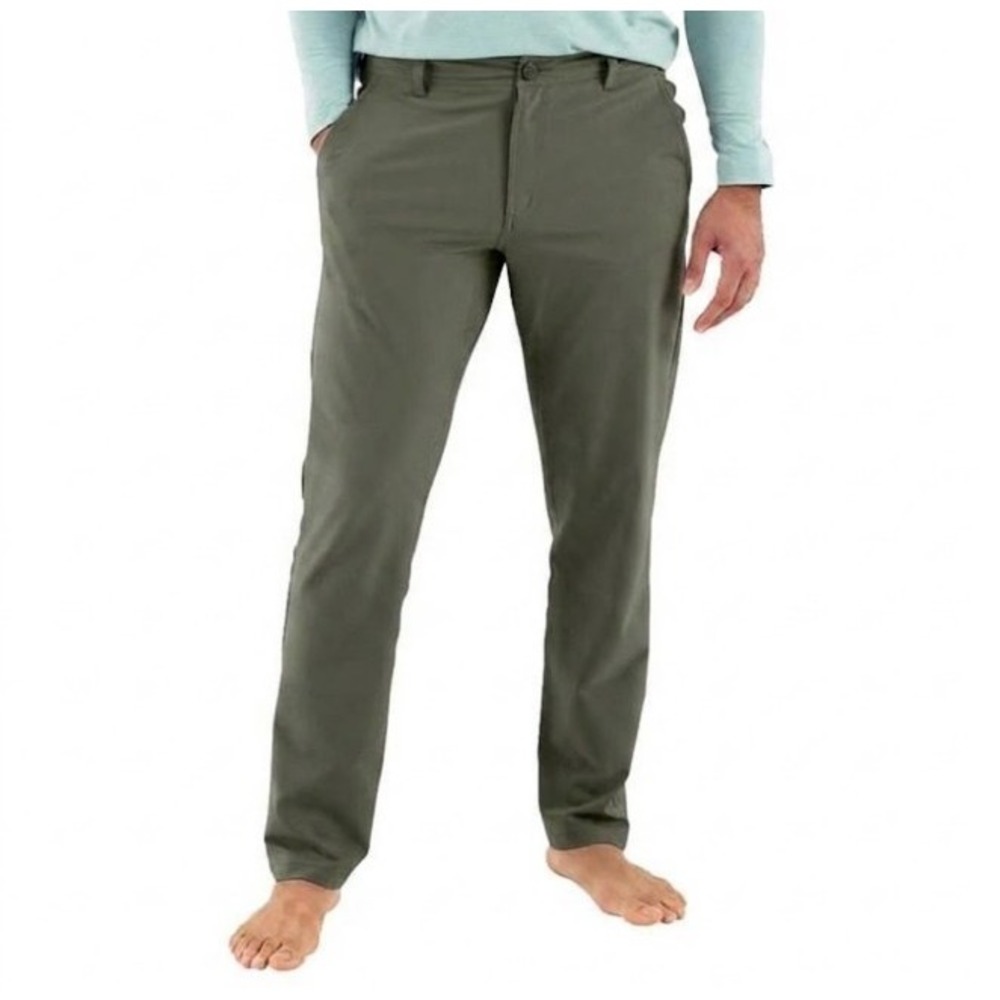 Free Fly Men Nomad Pants 32x32 Dark Olive Green Stretch Performance Trousers